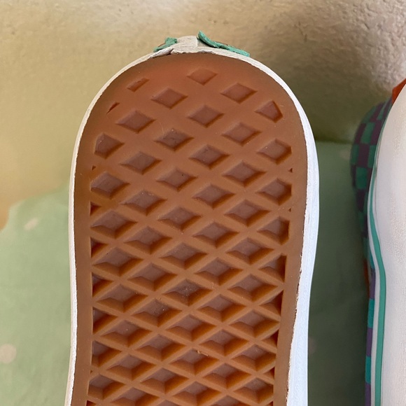 Vans Sk8-Hi Orange and Checkered Sneakers Womens size 8 - Picture 13 of 16